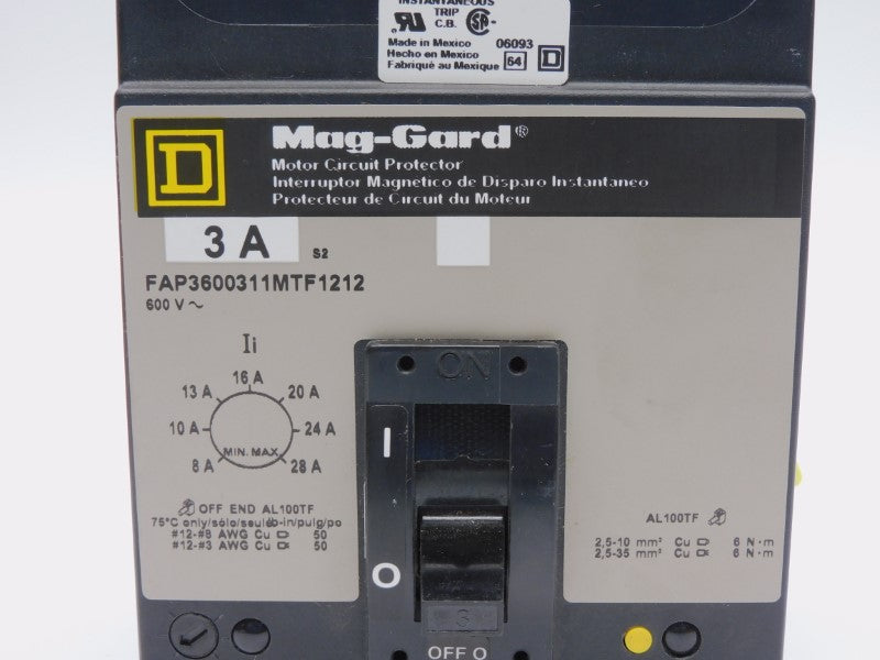 SQUARE D FAP3600311MTF1212 SER. 2 600V 3A (GREY) (AS PICTURED) NSMP