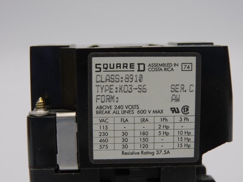 SQUARE D 8910KO3S6 SER. C 120V NSMP