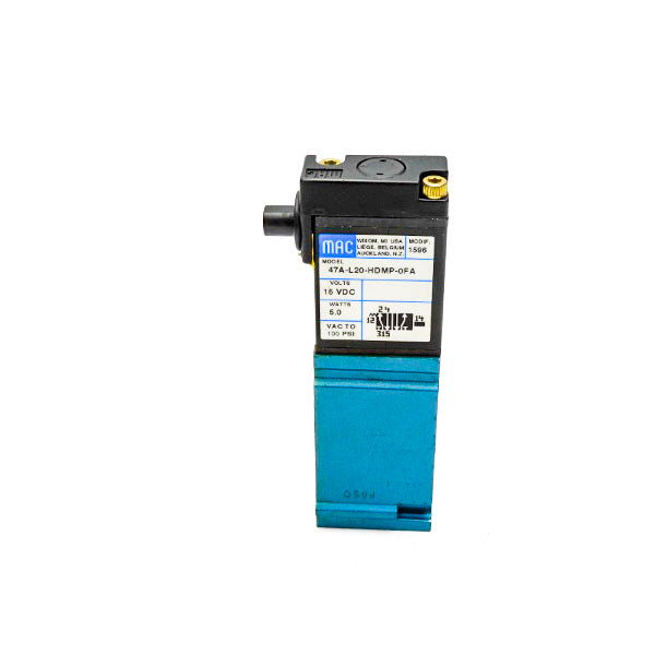 MAC 47A-L20-HDMP-0FA 15VDC 100PSI UNMP