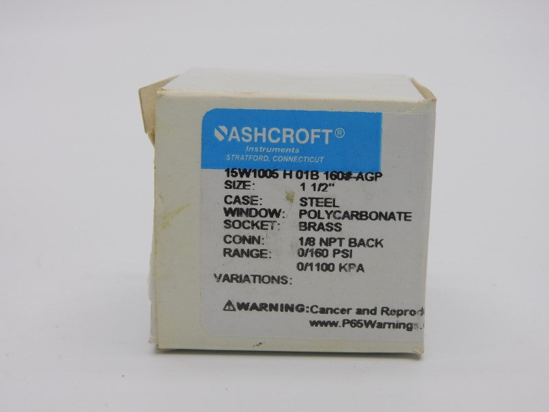 ASHCROFT 15W1005H01B160#-AGP 0/160PSI NSMP
