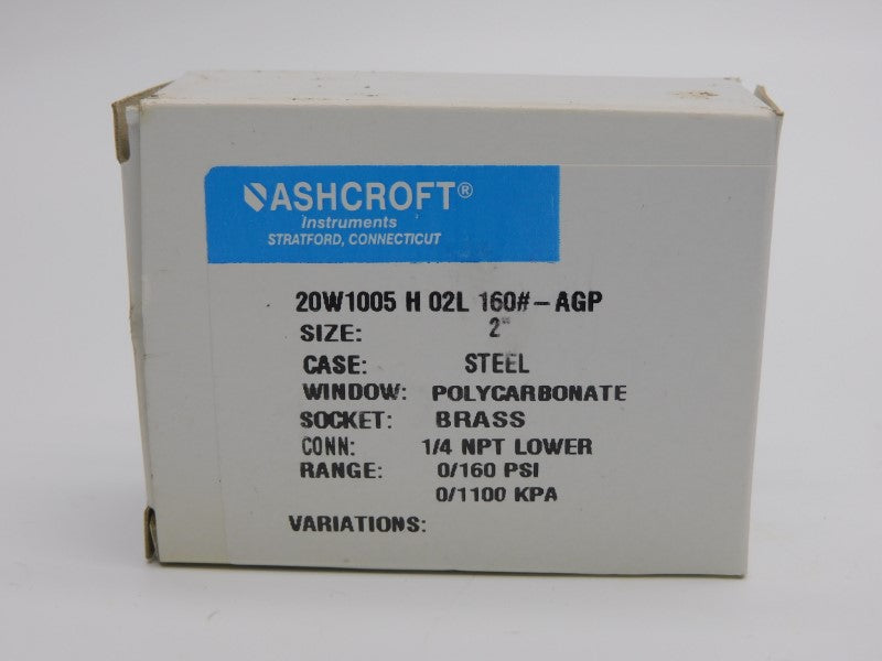 ASHCROFT 20W1005H02L160#-AGP 0/160PSI NSMP