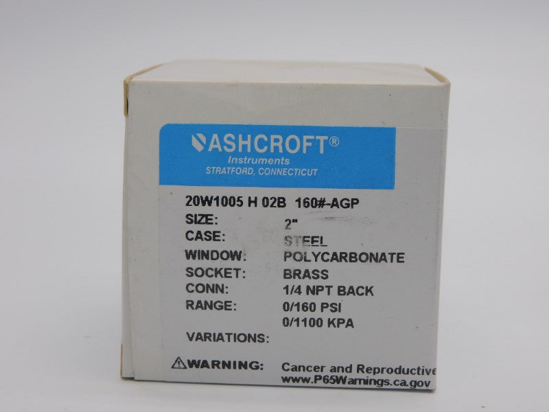 ASHCROFT 20W1005H02B160#-AGP 0/160PSI NSMP
