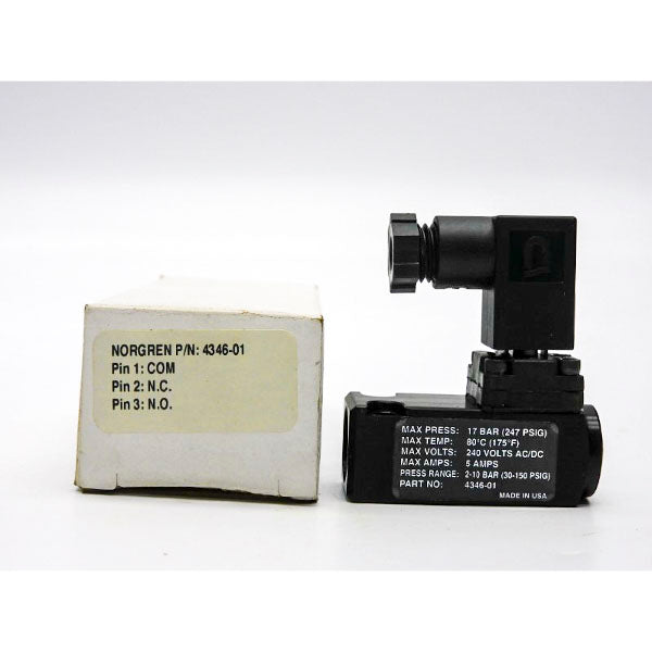 NORGREN 4346-01 240VAC/DC 5A 30-150PSI NSMP