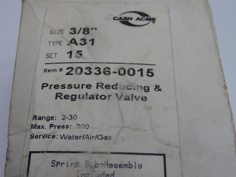 CASH ACME 20336-0015 A31 2-30PSI 3/8" NSMP