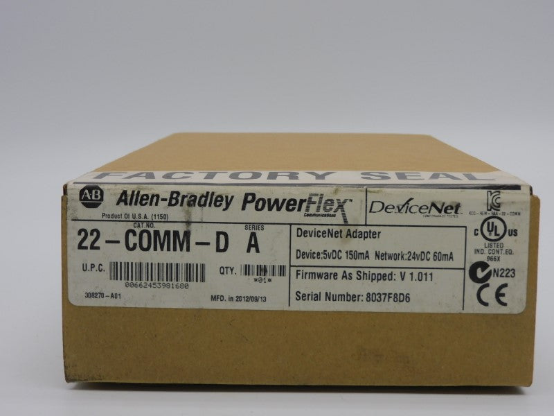 ALLEN BRADLEY 22-COMM-D SER. A F/W V1.011 24VDC DATE: 2012 NSFS