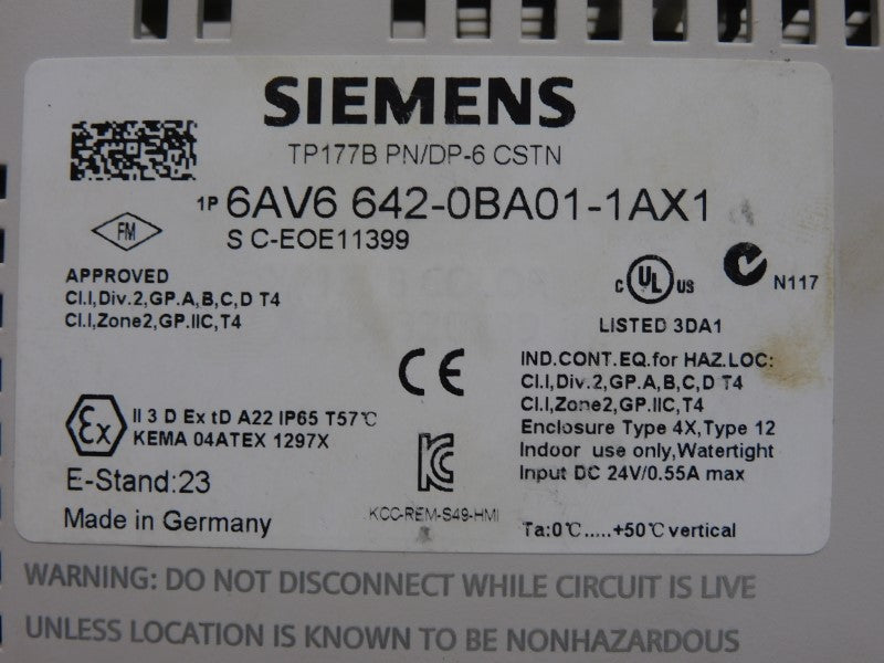SIEMENS 6AV6642-0BA01-1AX1 24V 0.55A NSMP