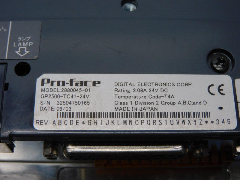 PRO-FACE GP2500-TC41-24V 2880045-01 24VDC 2.08A NSMP