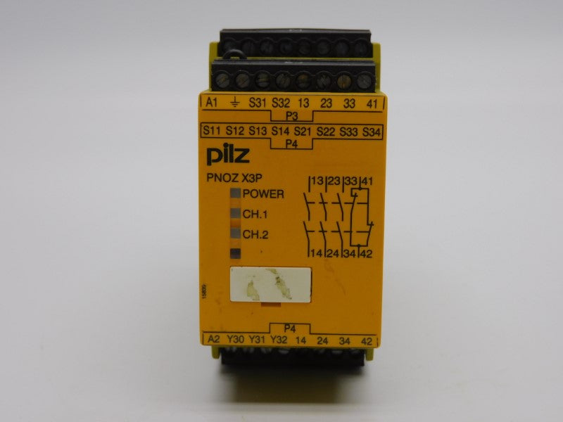 PILZ PNOZX3P24-240VACDC-3N/O-1N/C-1SO 24-240VAC/DC 8.0A (AS PICTURED) UNMP