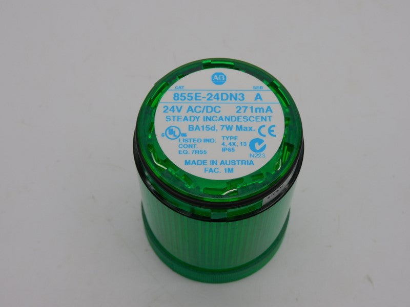 ALLEN BRADLEY 855E-24DN3 SER. A 24VAC/DC (WH) (NO BULB) NSMP