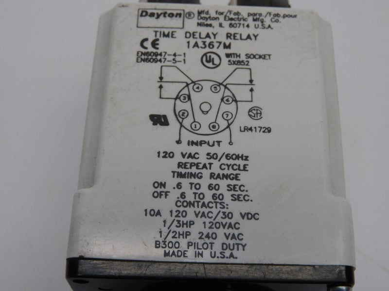 DAYTON 1A367M 240VAC 10A .6-60S UNMP