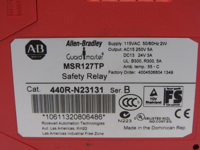 ALLEN BRADLEY 440R-N23131 SER. B 115VAC 5A UNMP