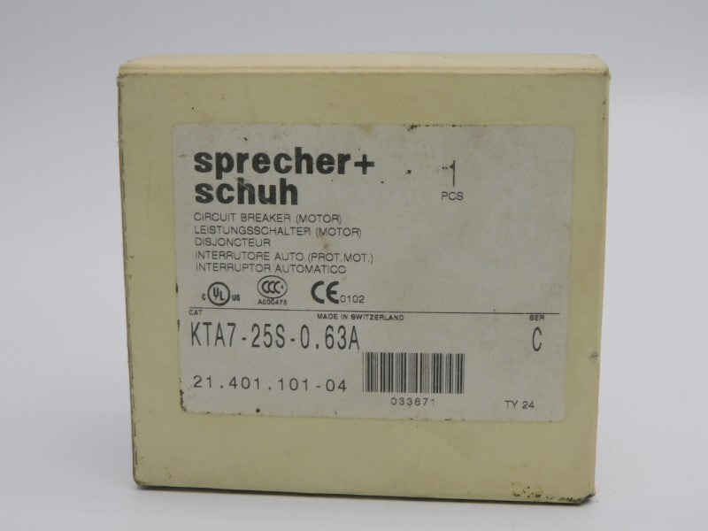 SPRECHER+SCHUH KTA7-25S-0.63A SER. C 690V 0.4-0.63A NSMP