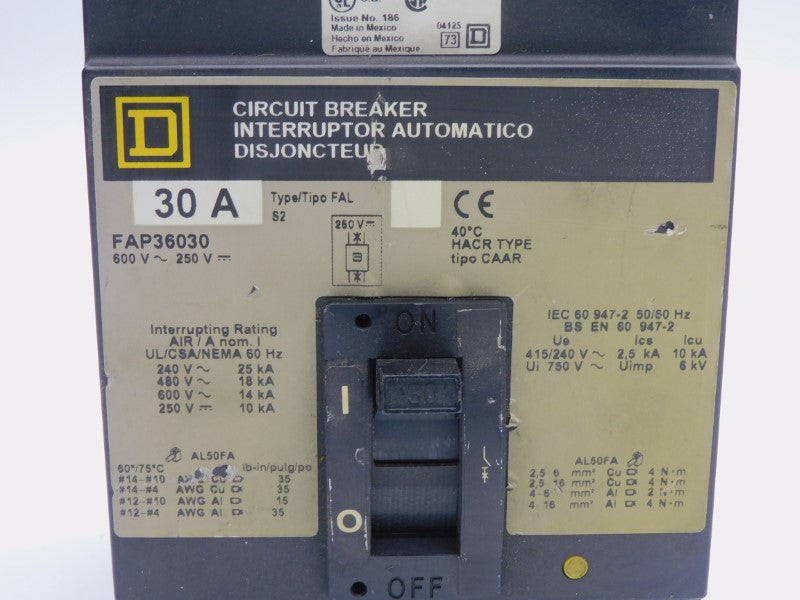 SQUARE D FAP36030 600V 30A NSNP
