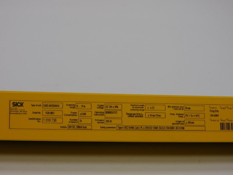 SICK C40E-0403DA010 1018736 F/W V03.43 24VDC NSNP