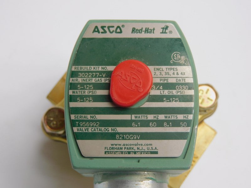 ASCO 8210G9V 110/120V 5-125PSI 3/4" UNMP