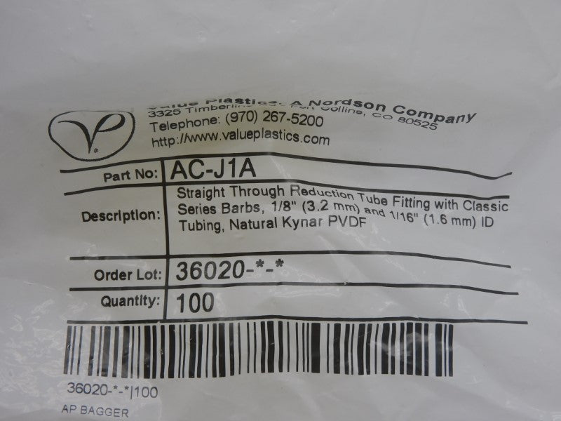 VALUE PLASTICS AC-J1A (PKG OF 100) NSMP
