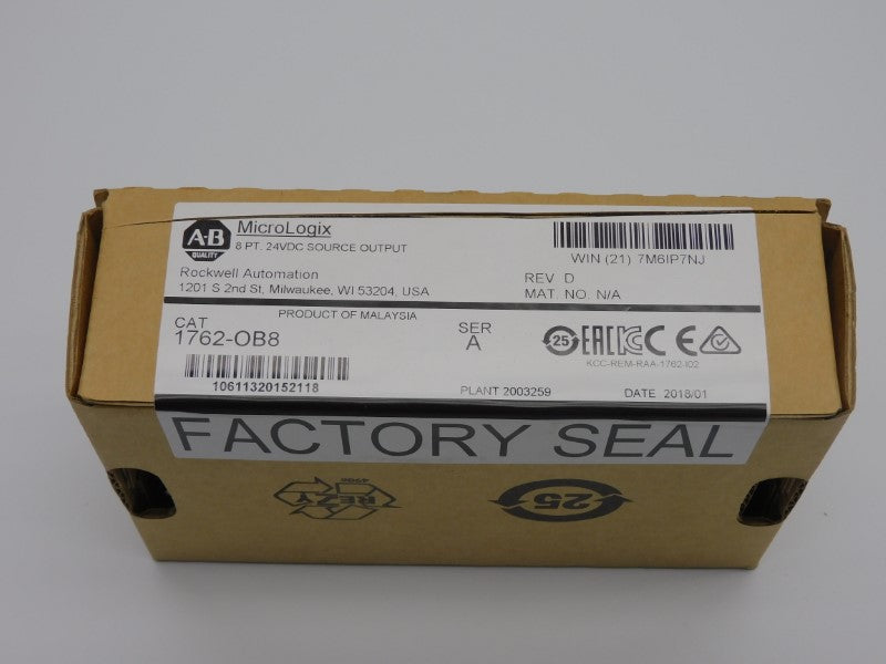 ALLEN BRADLEY 1762-OB8 SER. A REV. D 24VDC DATE: 2018 NSFS