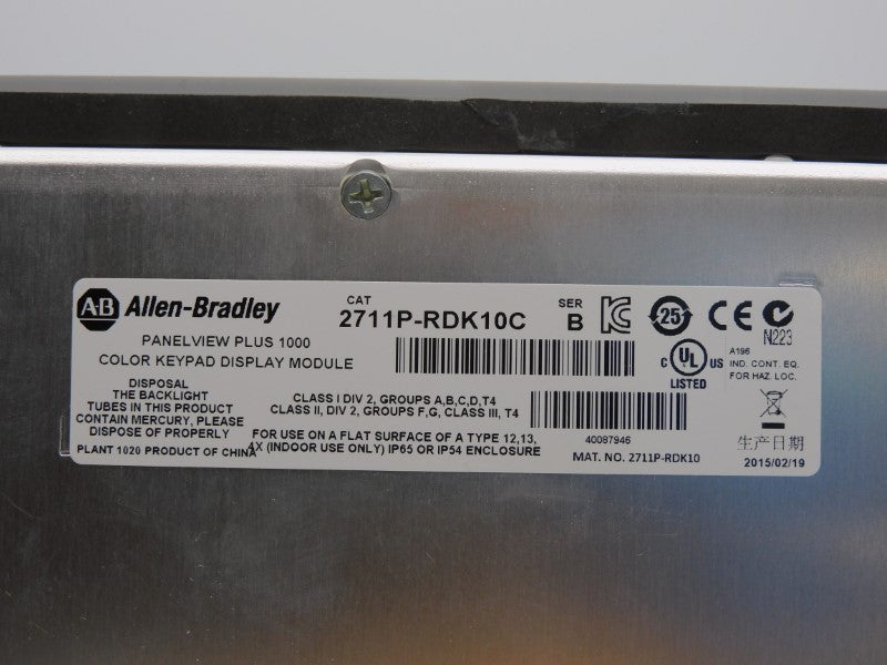 ALLEN BRADLEY 2711P-RDK10C SER. B NSNP