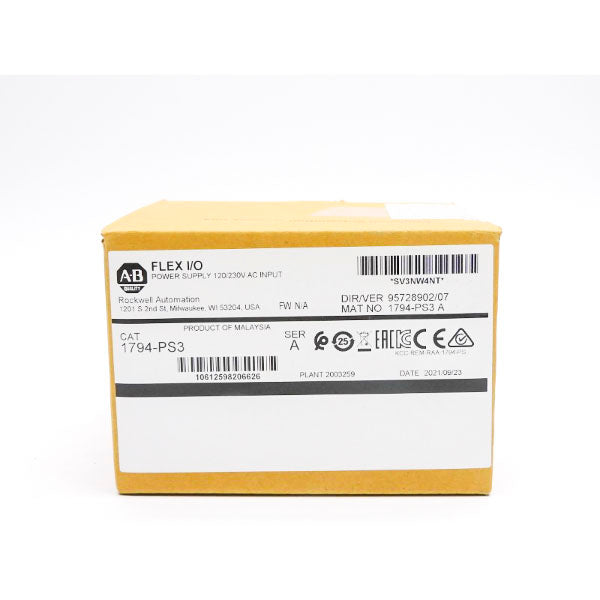 ALLEN BRADLEY 1794-PS3 SER. A 120/230VAC DATE: 2021 NSFS