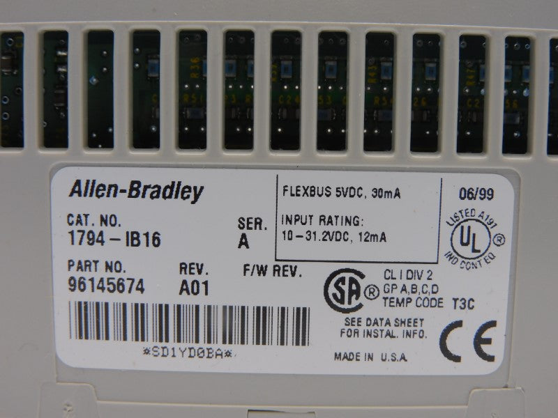 ALLEN BRADLEY 1794-IB16 SER. A REV. A01 10-31.2VDC NSMP