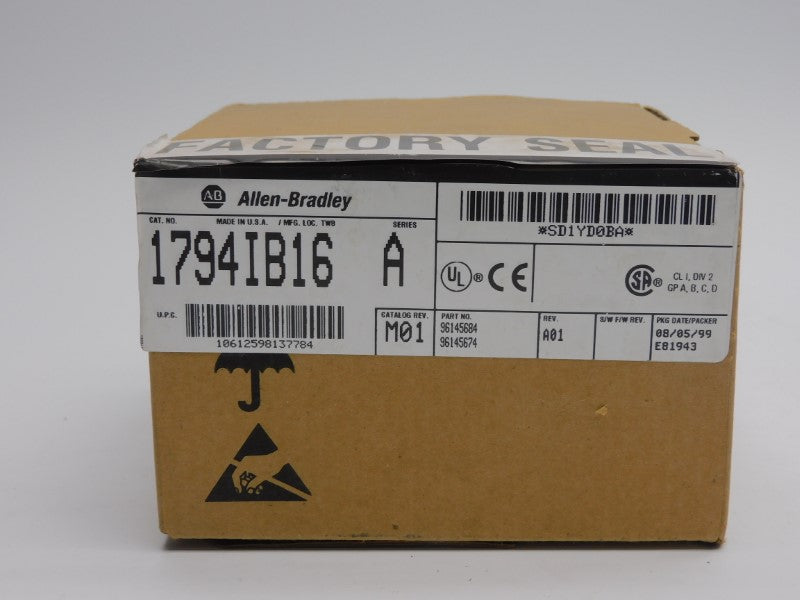 ALLEN BRADLEY 1794-IB16 SER. A REV. A01 10-31.2VDC NSMP