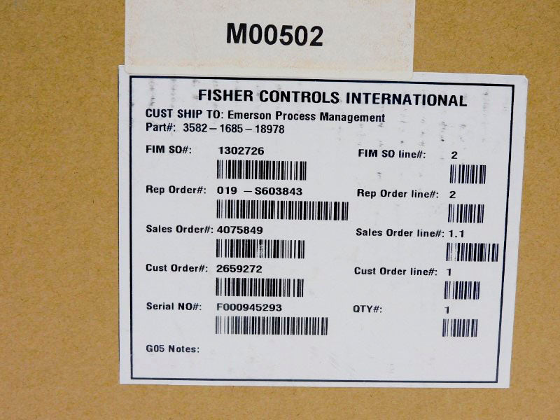 FISHER CONTROLS 3582-1685-18978 NSFS