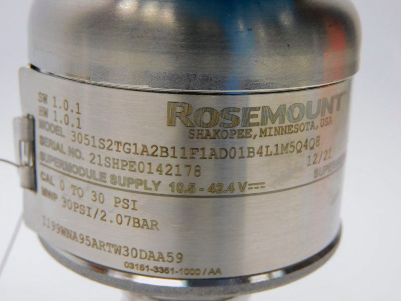 ROSEMOUNT 3051S2TG1A2B11F1AD01B4L1M5Q4Q8 10.5-42.4V 30PSI NSMP