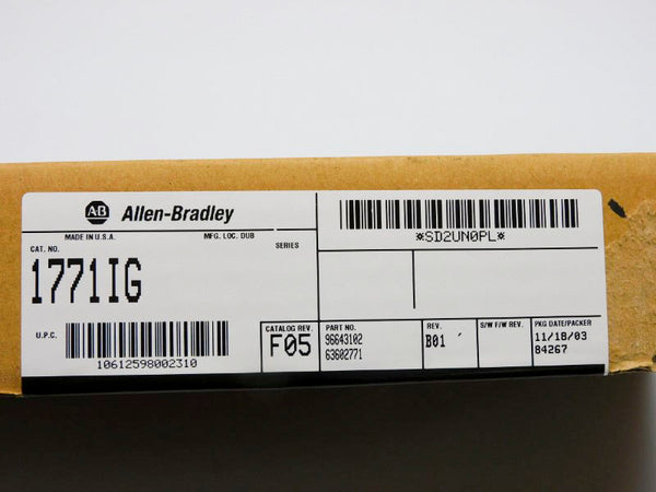 ALLEN BRADLEY 1771-IG REV. F05 DATE: 2003 NSFS