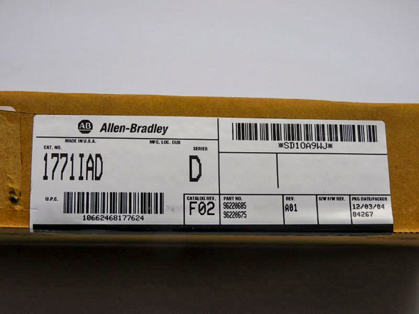 ALLEN BRADLEY 1771-IAD SER. D REV. F02 DATE: 2004 NSFS