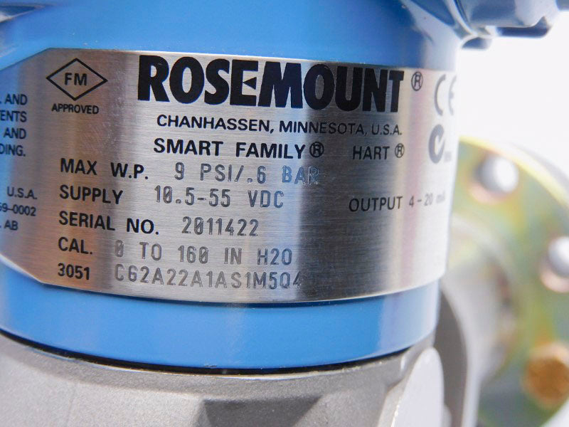 ROSEMOUNT 3051CG2A22A1AS1M5Q4 10.5-55VDC 9PSI NSNP