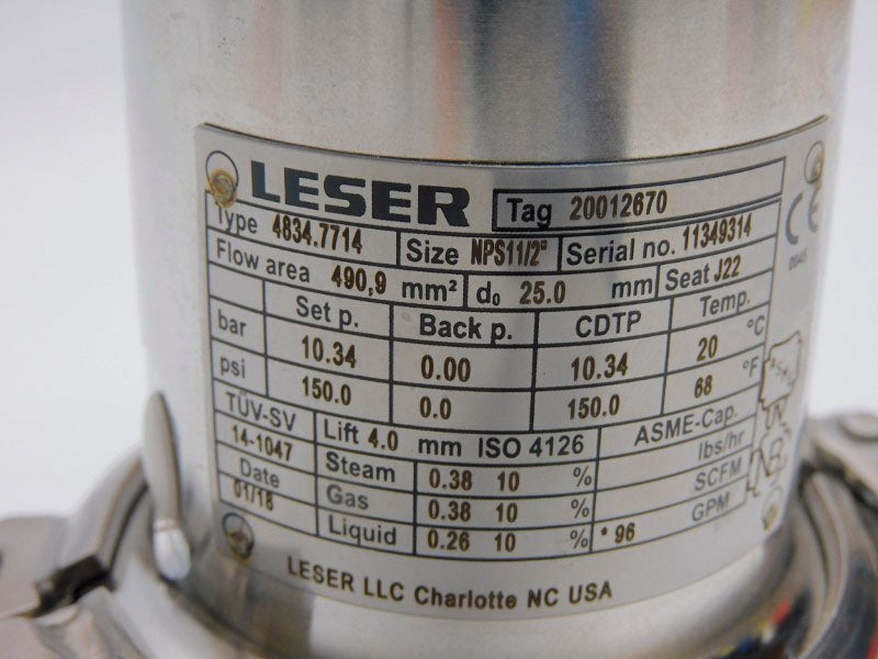 LESER 4834.7714 150.0PSI 1-1/2" NSNP
