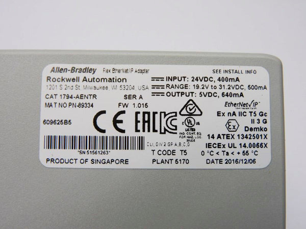 ALLEN BRADLEY 1794-AENTR SER. A F/W 1.015 24VDC NSMP