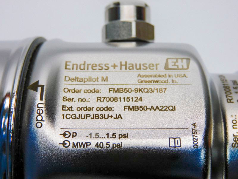 ENDRESS+HAUSER FMB50-9KQ3/187 F/W 0.1.00.03 11.5-35VDC 40.5PSI NSNP