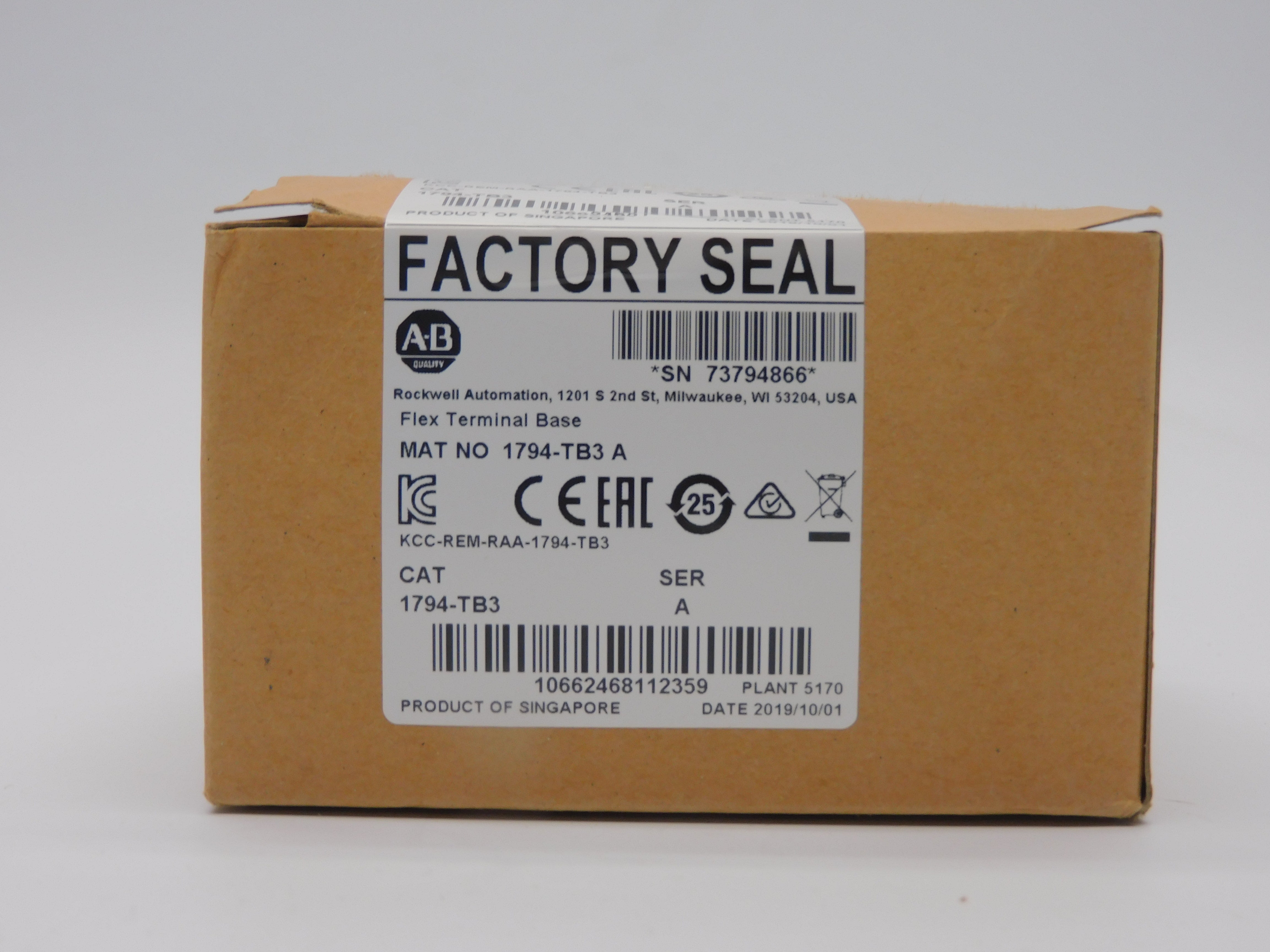 ALLEN BRADLEY 1794-TB3 SER. A DATE: 2019 NSFS