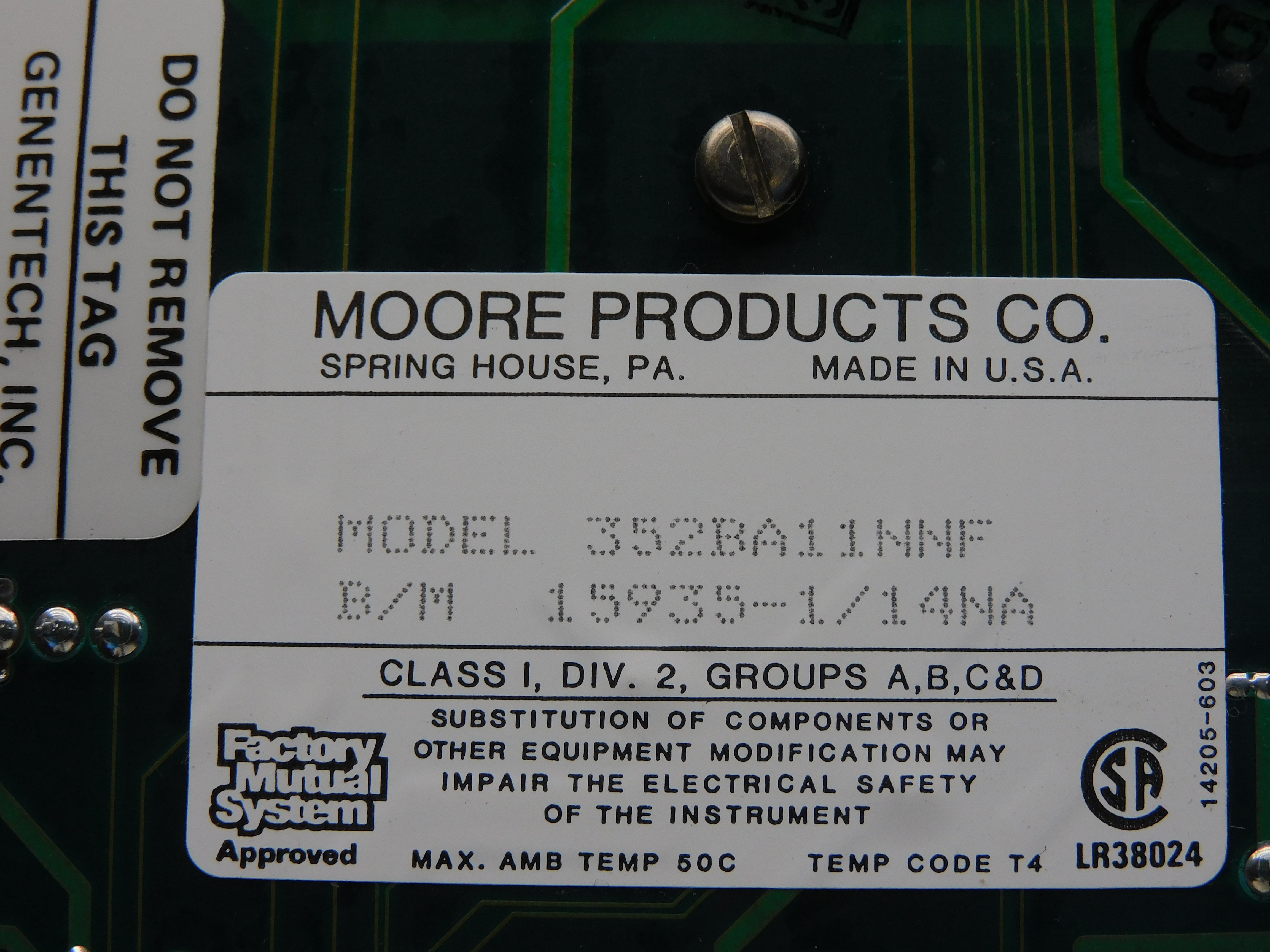 MOORE PRODUCTS 352BA11NNF 15935-1/14NA UNMP