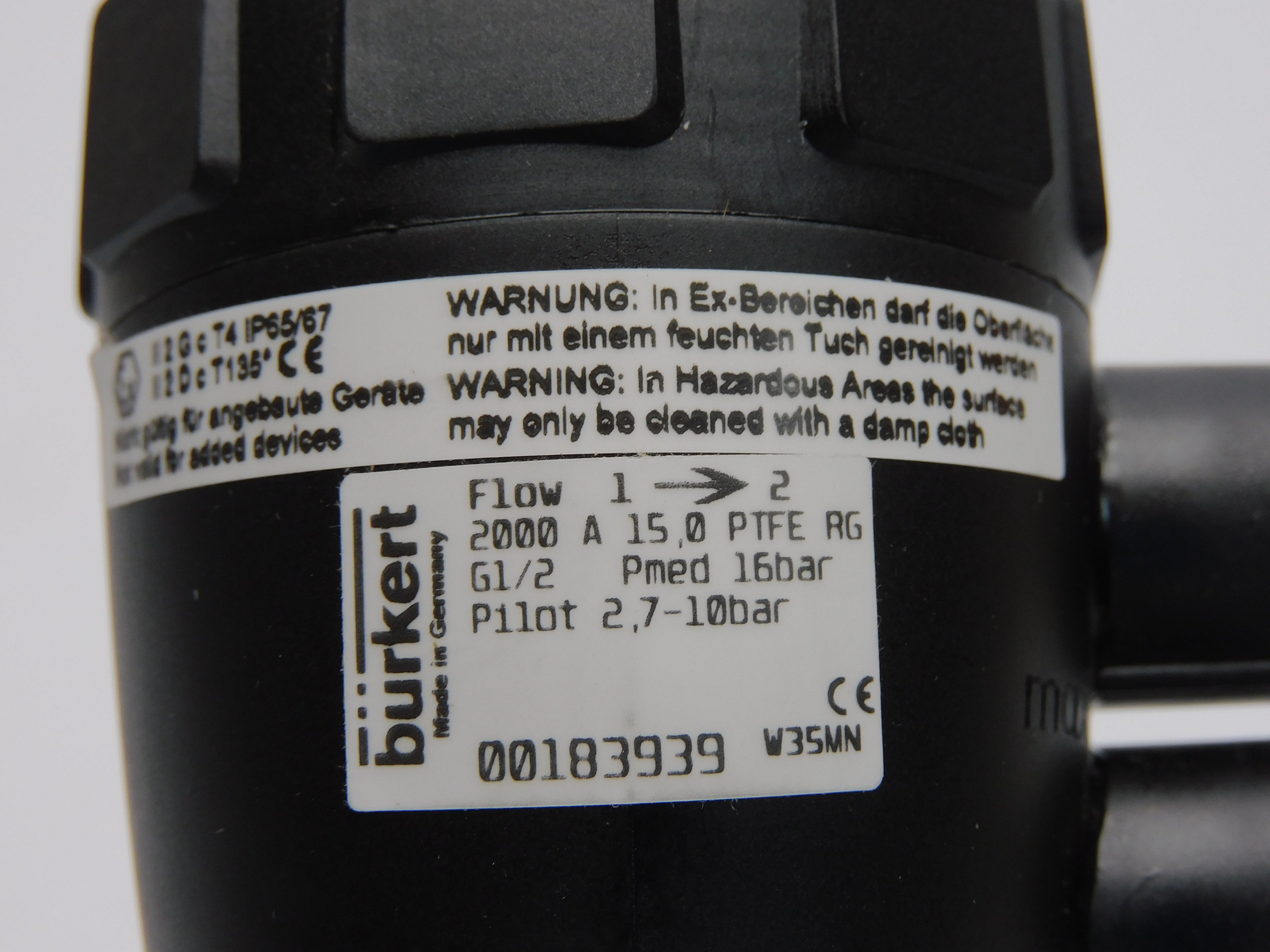 BURKERT 2000A15.0PTFERGG-1/2 00183939 NSMP