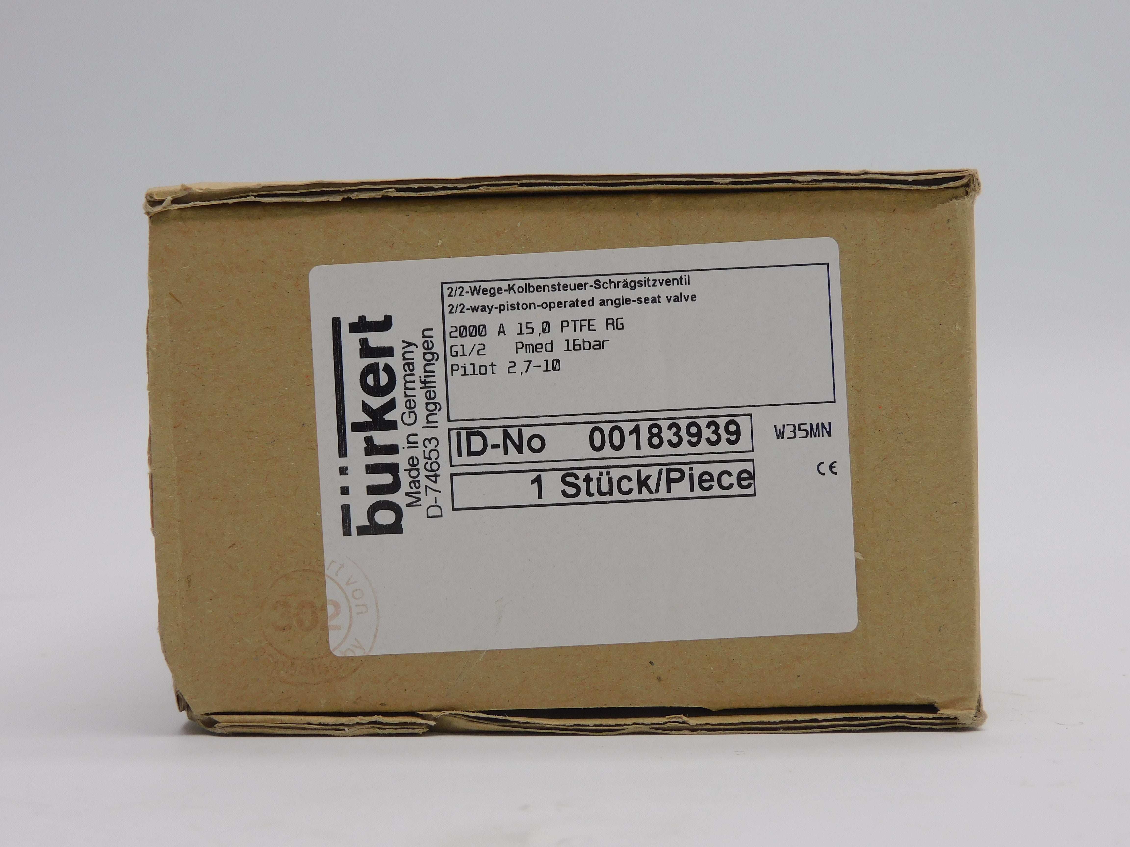 BURKERT 2000A15.0PTFERGG-1/2 00183939 NSMP