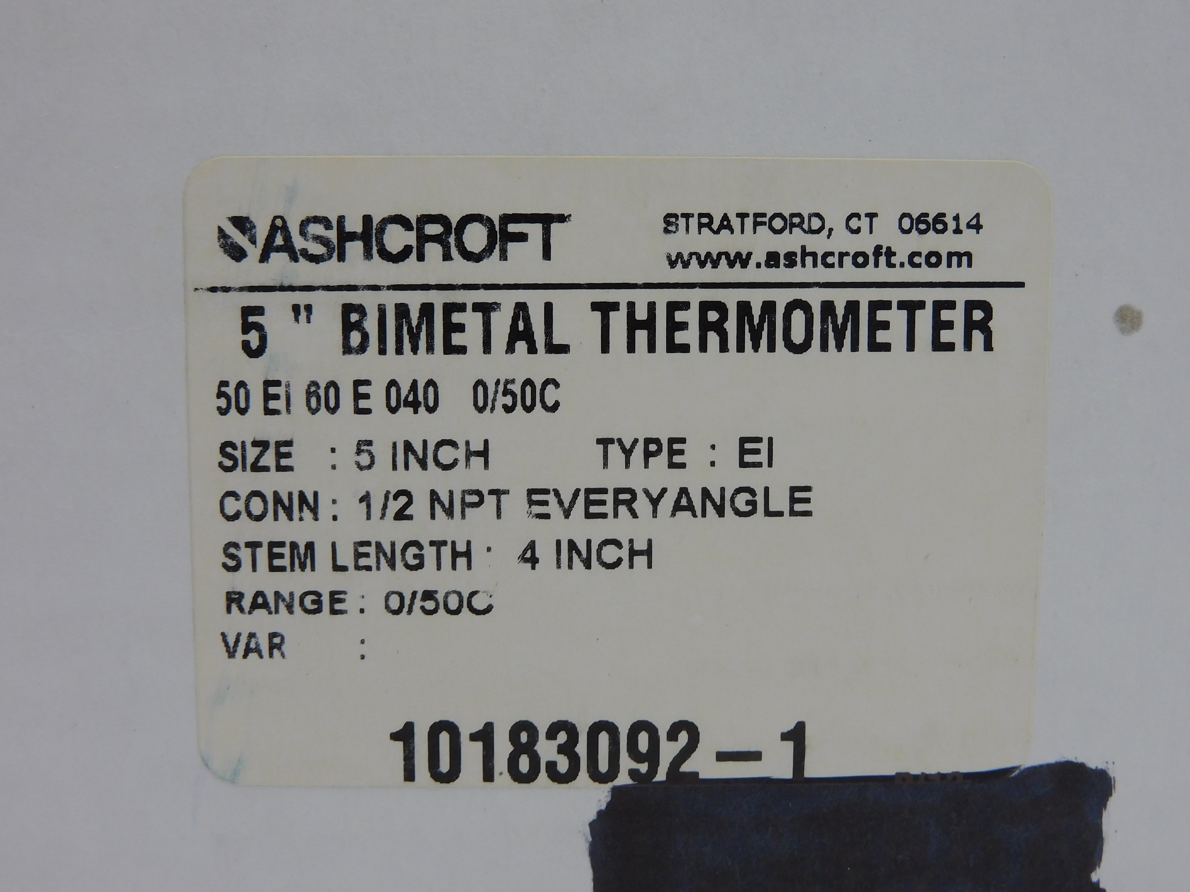 ASHCROFT 50EI60E040-0/50C 5" NSMP