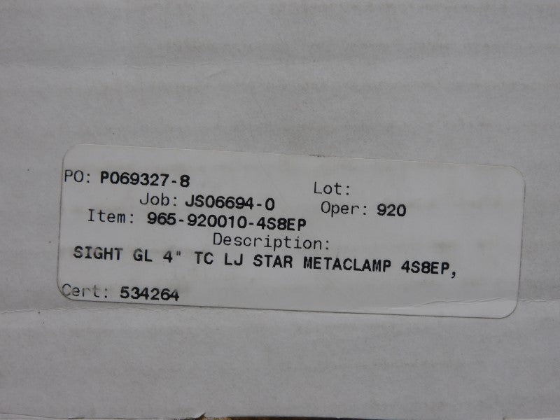 LJ STAR METACLAMP 965-920010-4S8EP 4" NSMP