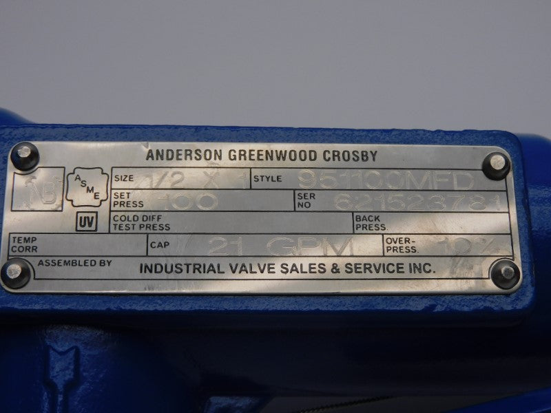 ANDERSON GREENWOOD CROSBY 951100MFD 100PSI 1/2"X1" NSNP