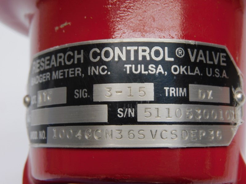 RESEARCH CONTROL 1004GCN36SVCSDEP36 3-15 PSI NSNP