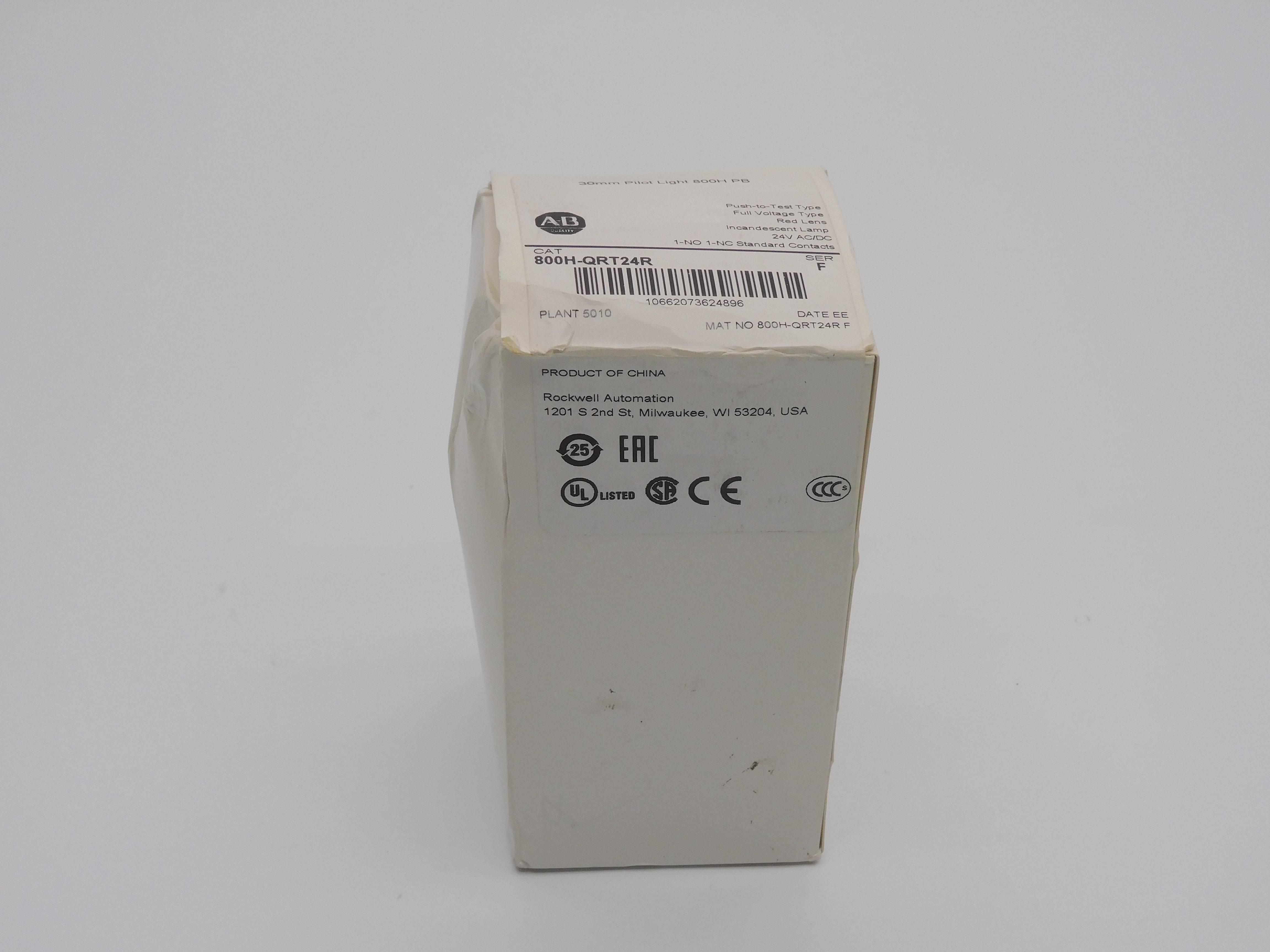 ALLEN BRADLEY 800H-QRT24R SER. F 24VAC/DC (WH) NSFS