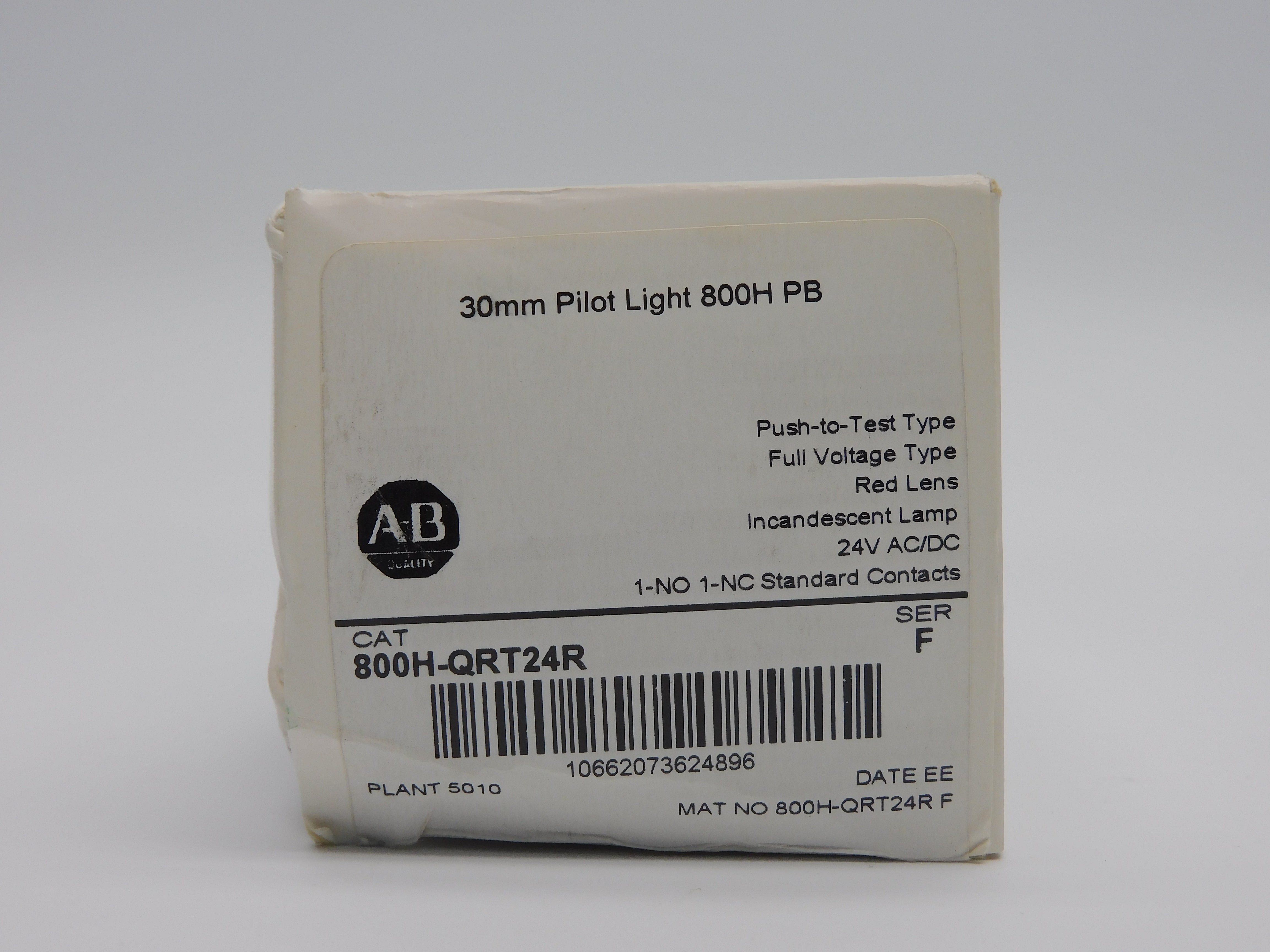 ALLEN BRADLEY 800H-QRT24R SER. F 24VAC/DC (WH) NSFS