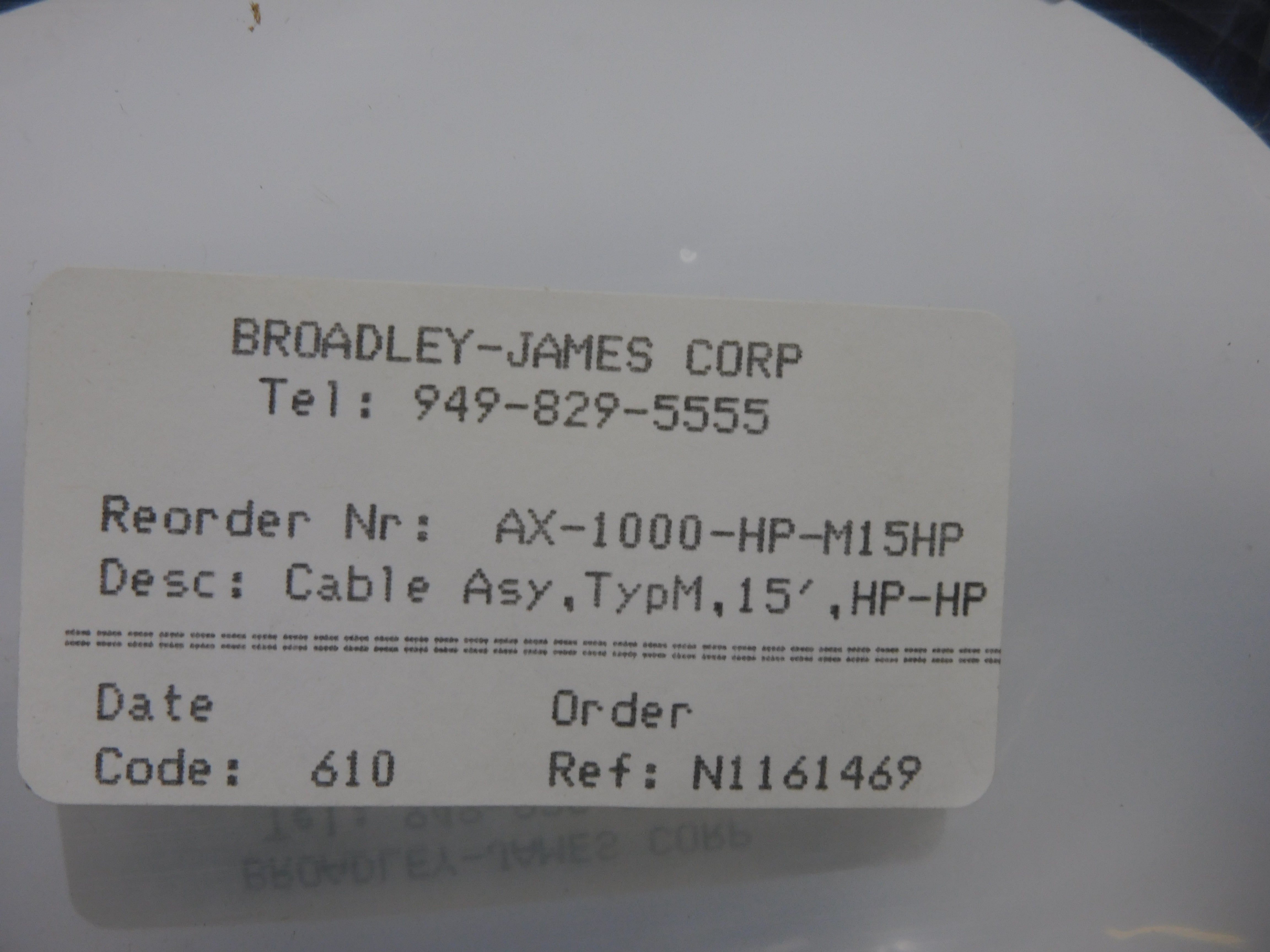 BROADLEY-JAMES AX-1000-HP-M15HP 15' NSMP
