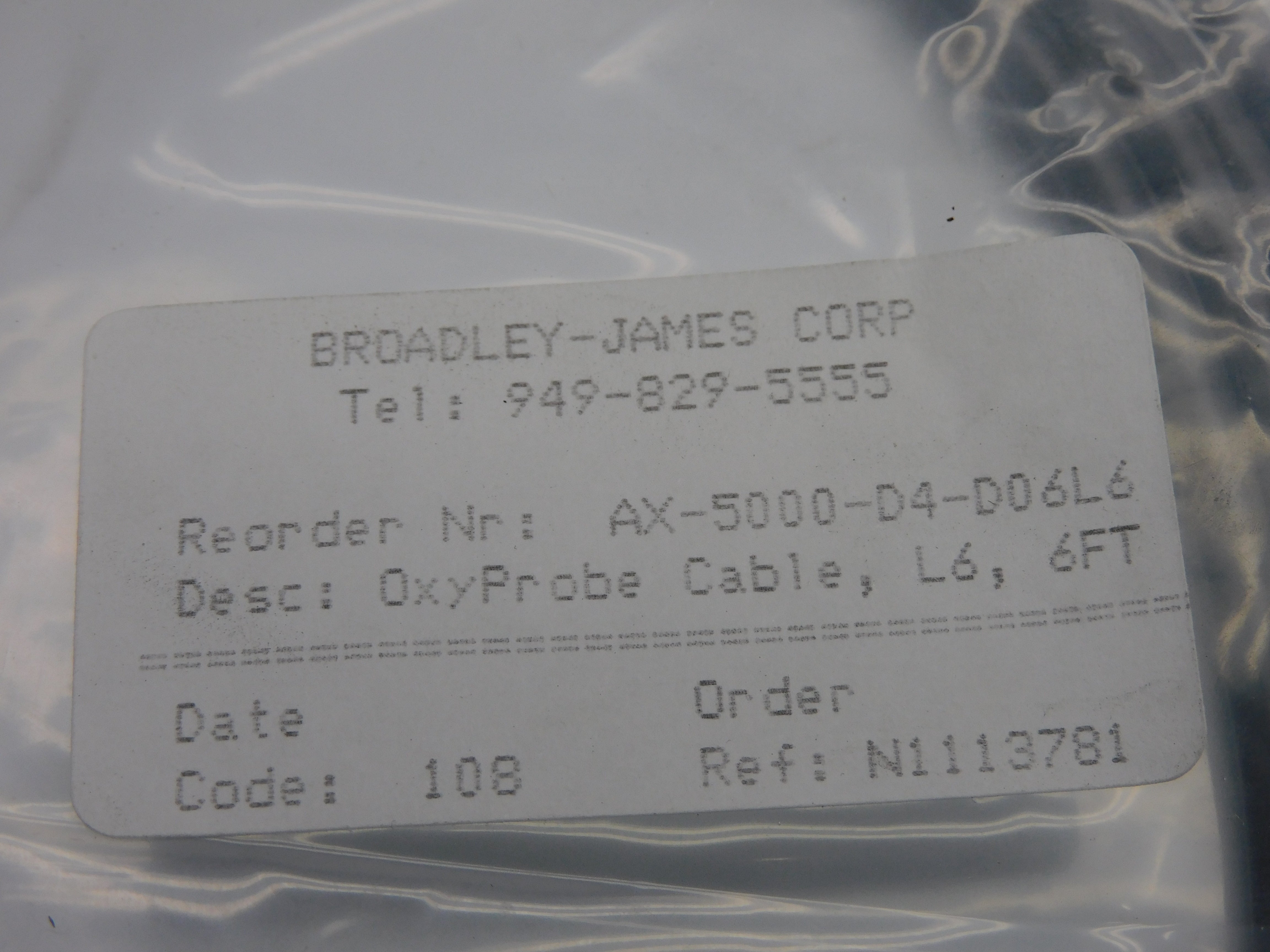 BROADLEY-JAMES AX-5000-D4-D06L6 6' NSMP