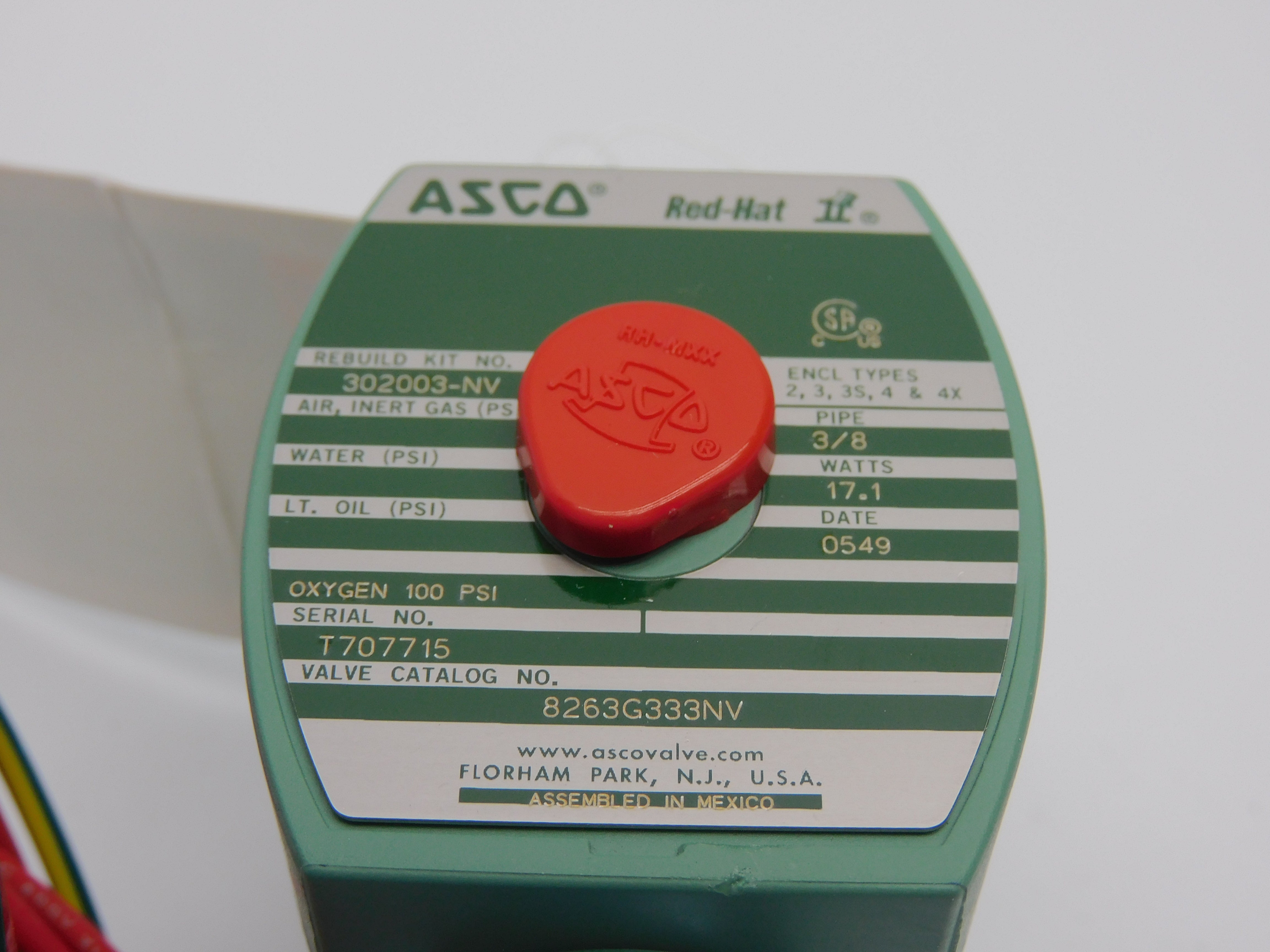 ASCO 8263G333NV 110/120V 100PSI 3/8" NSMP