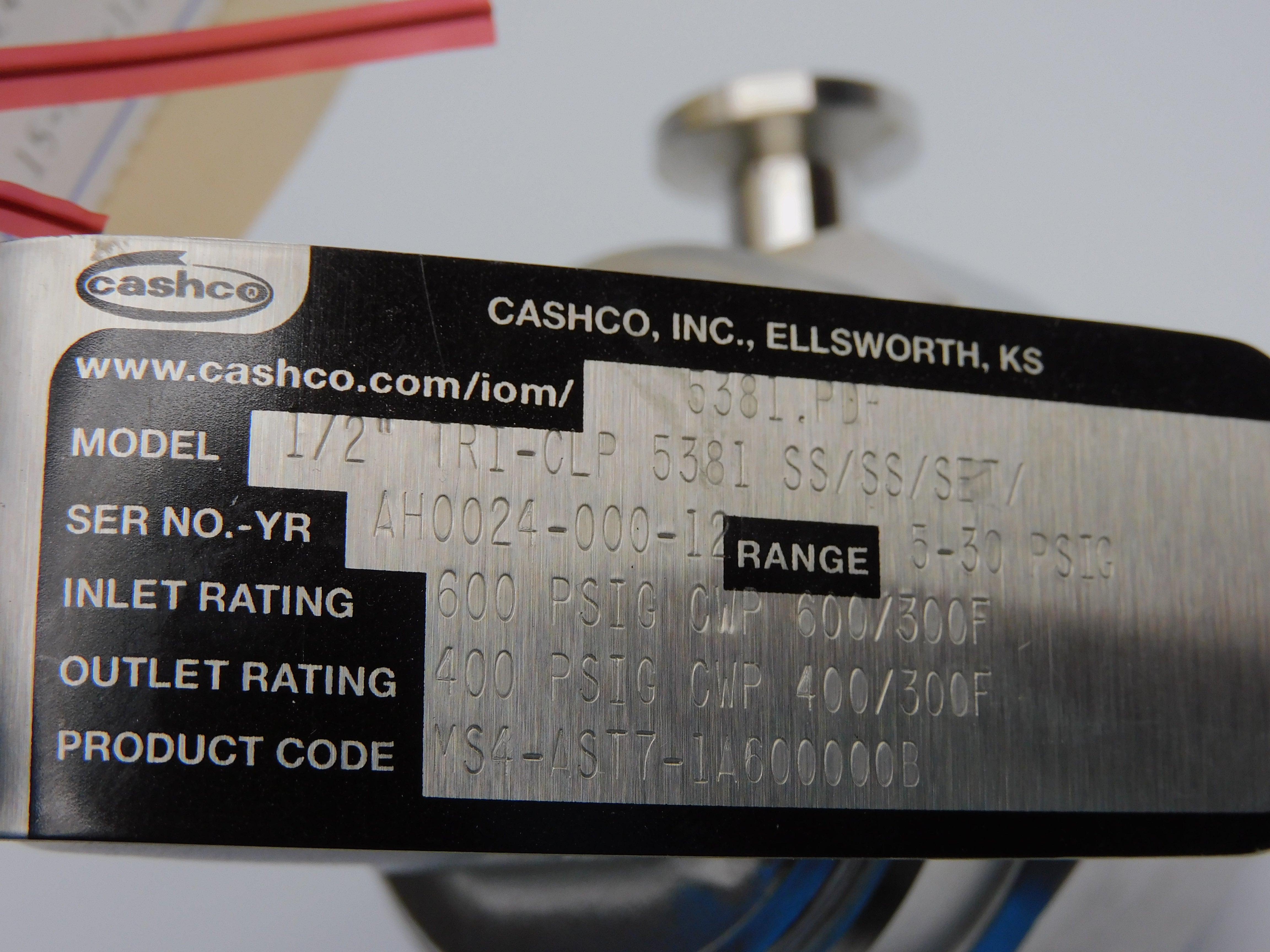 CASHCO MS4-AST7-1A600000B 5-30PSI 1/2" NSNP