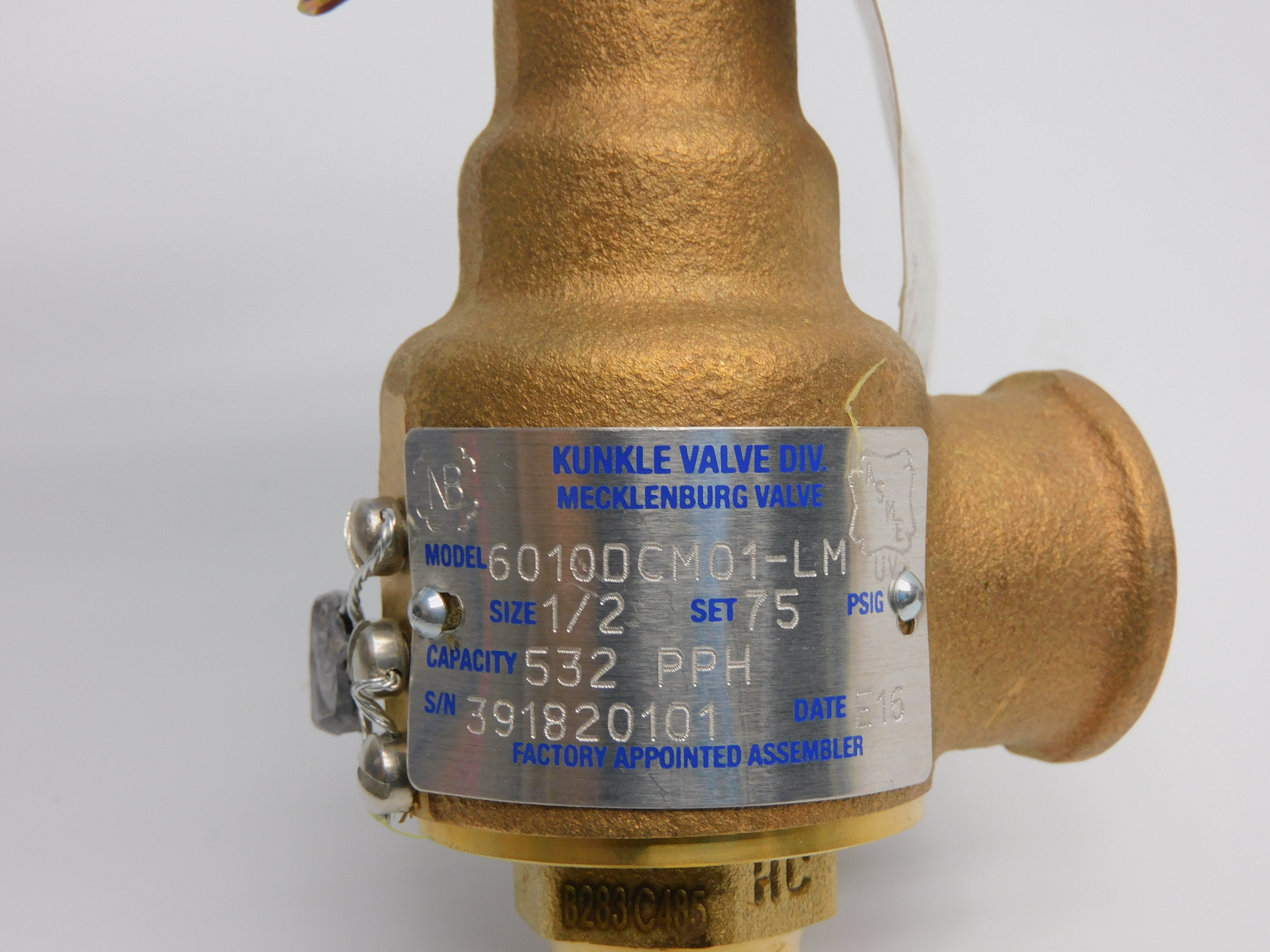 KUNKLE 6010DCM01-LM 75PSI 532/PPH 1/2" NSNP