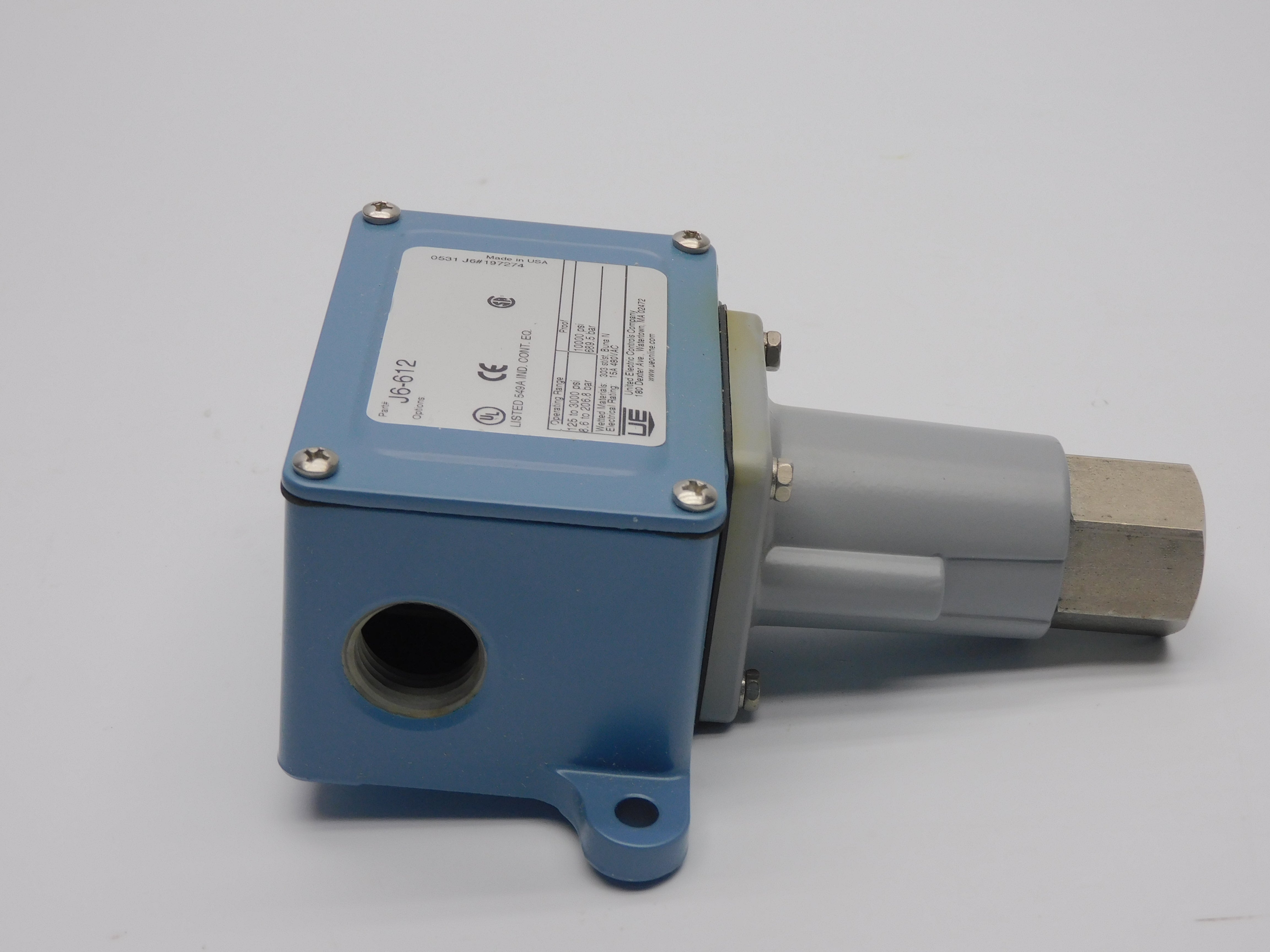 UNITED ELECTRIC J6-612 480VAC 15A 125-3000PSI NSNP