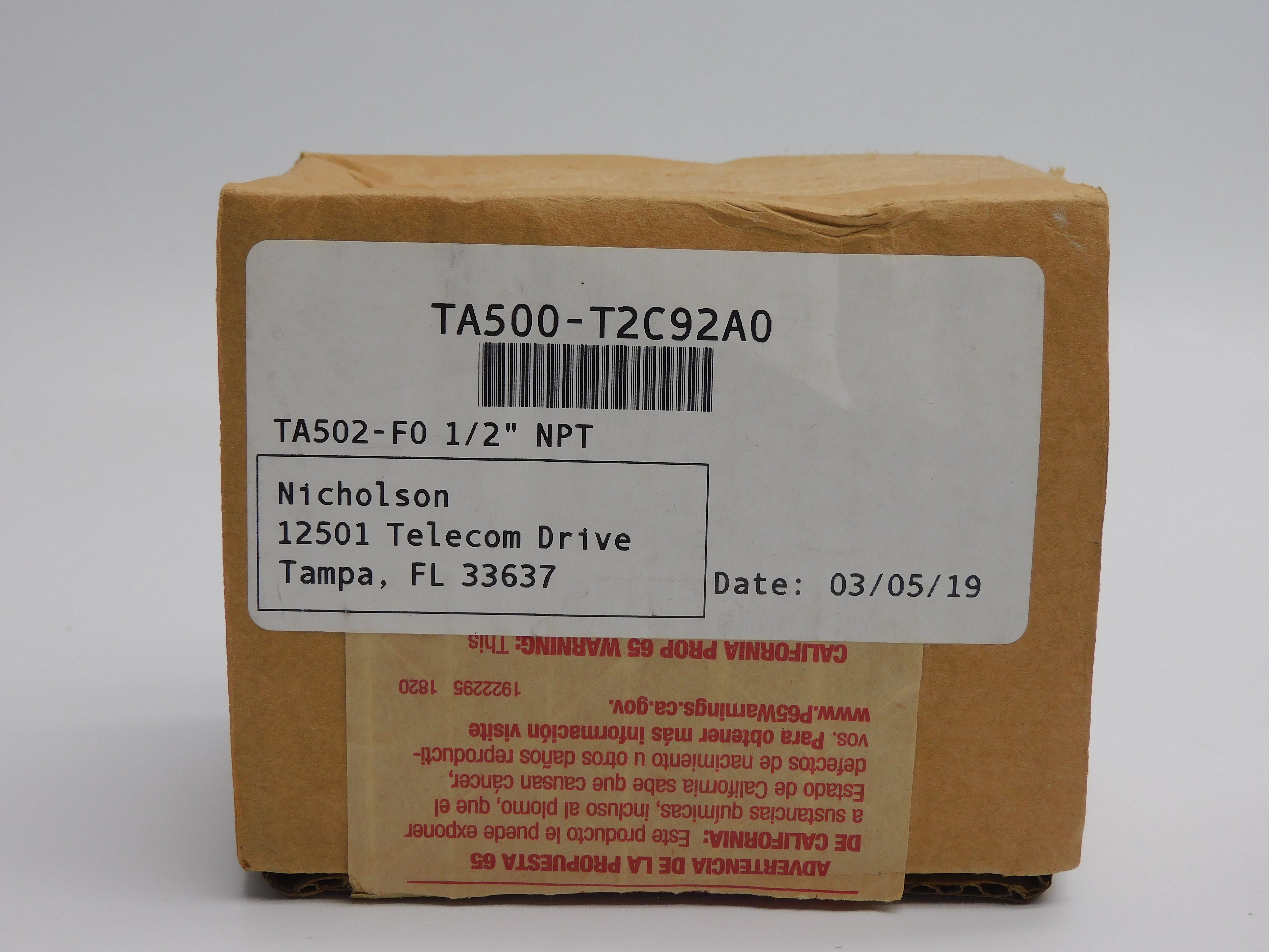 NICHOLSON TA502-F0 19A 500PSI 1/2" NSMP